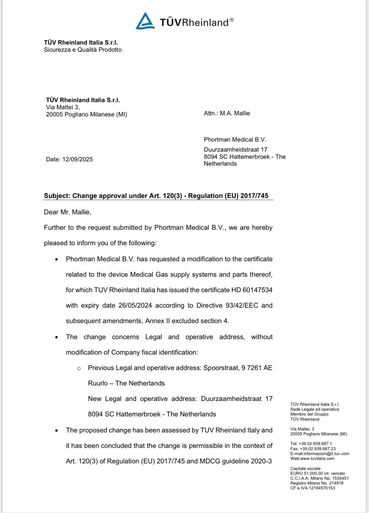 brief overgang, 1 deel 1